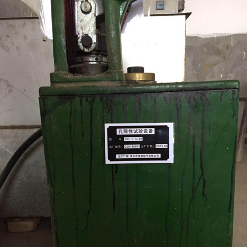 Porosity test equipment